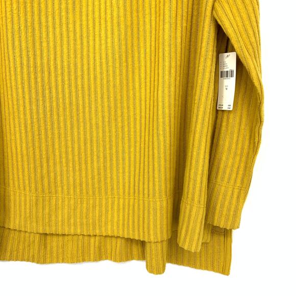 Maeve By Anthropologie Cowl Neck Ribbed Knit Sweater Womens Size M Yellow NEW - Picture 4 of 7